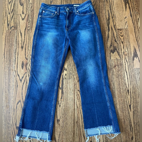 Noend Farrah kick flare raw edge medium wash jeans 31 - Picture 6 of 7